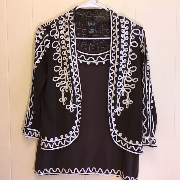 OBJECTS D'ART EMBROIDERED TOP WITH ATTACHED TANK‎ - Picture 1 of 6